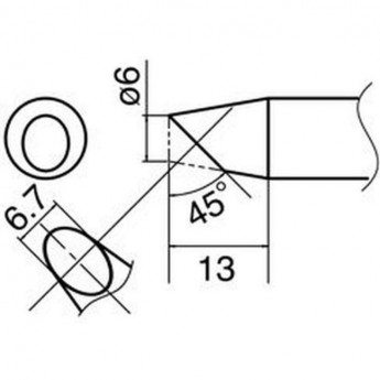 Наконечник HAKKO T33-BC6 для станций FX-801 Наконечник HAKKO T33-BC6 для станций FX-801