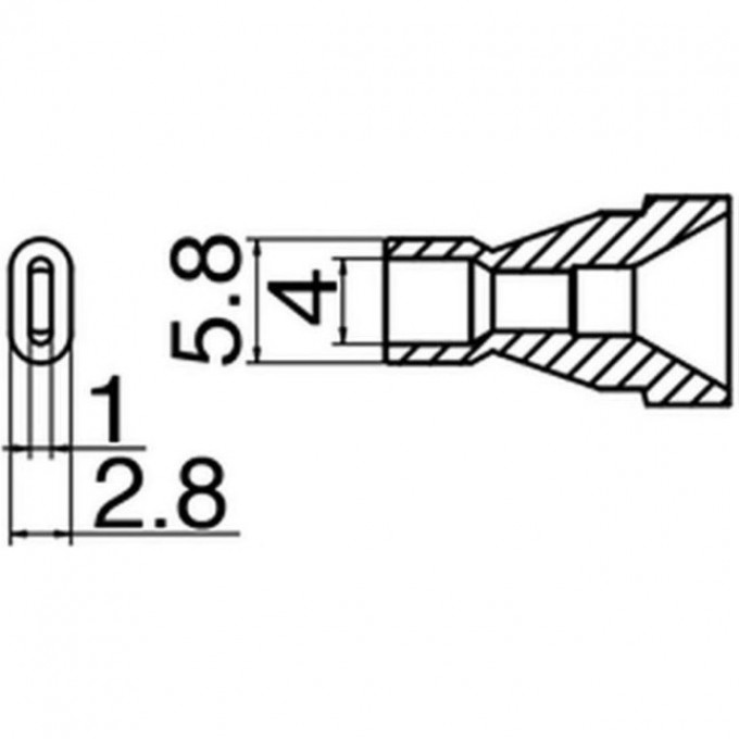 Сопло HAKKO овального типа (4×1 мм) N61-16